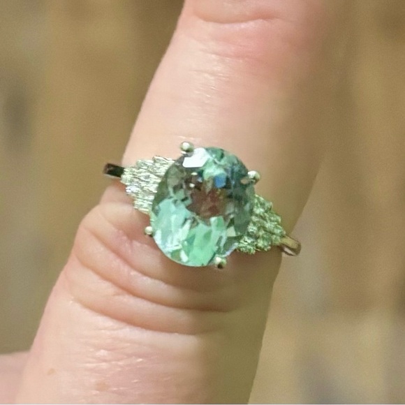 SOLD Effy Aquamarine & Diamond Ring 14kt WG MSRP $3,750 with Effy Certificate - Picture 2 of 16
